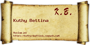 Kuthy Bettina névjegykártya